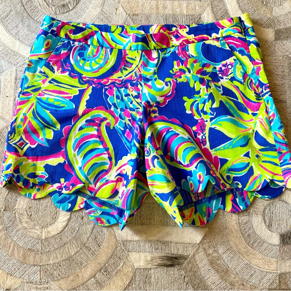 Lilly Pulitzer Colorful Summer Side Zip Shorts Size 0